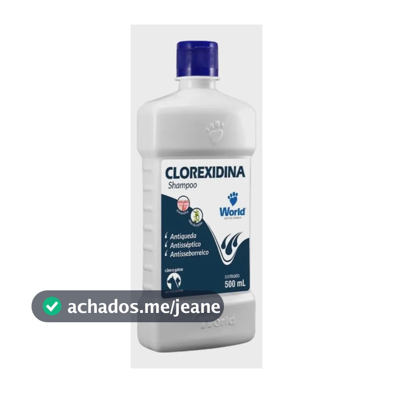 Shampoo para cães Clorexidina World Fragrância Suave Frasco 500 Ml