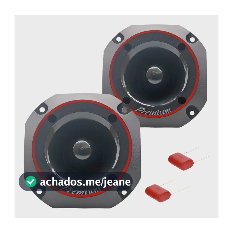 Kit 2 Super Tweeter Ramos Rt335 50w Rms + Capacitor Twuiter Preto