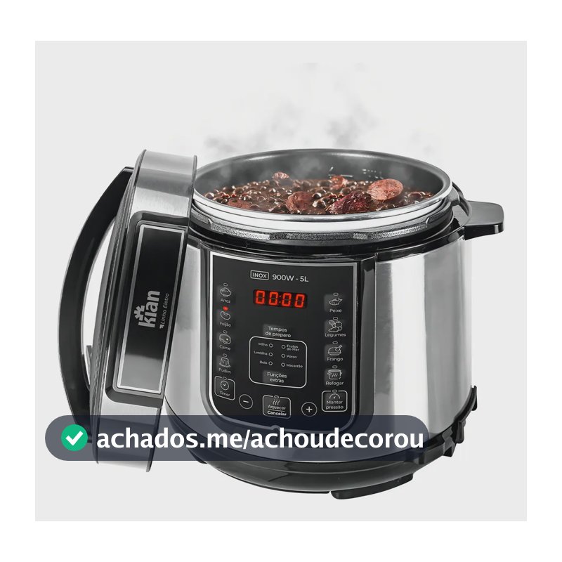 Panela De Pressão Elétrica 5 Litros Kian Inox 127v