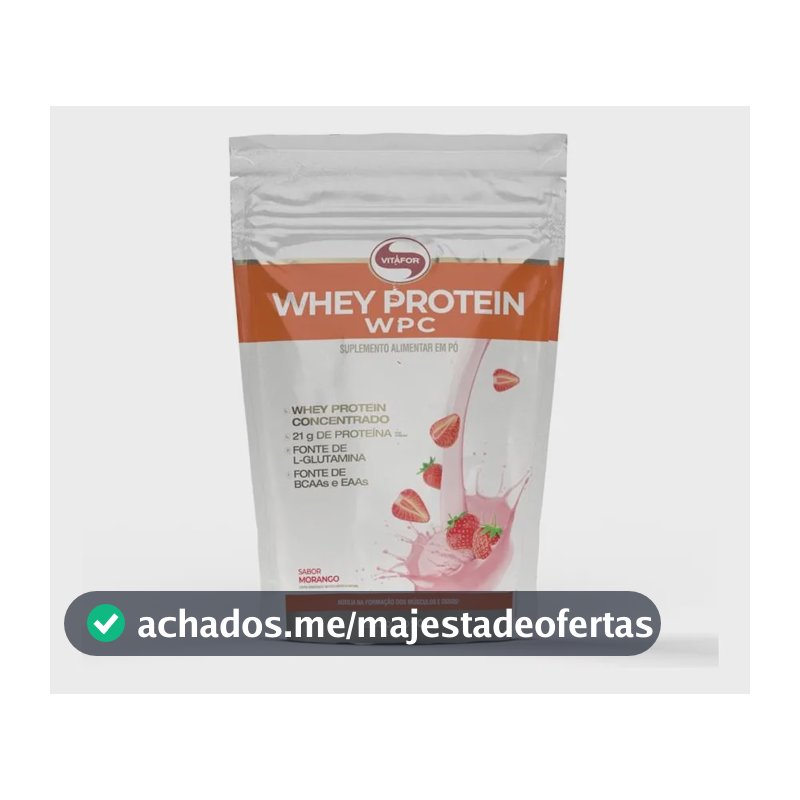 Whey Protein WPC Morango 900g Vitafor