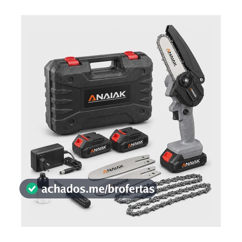 Motosserra Mini 2 Bateria Recarregável 21v Anaiak Ak-110 Cinza 127/220v