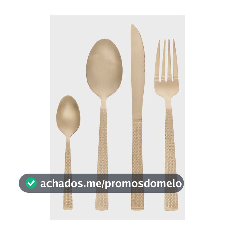 Faqueiro 16 Peças De Aço Inox Santorini Champanhe - Lyor