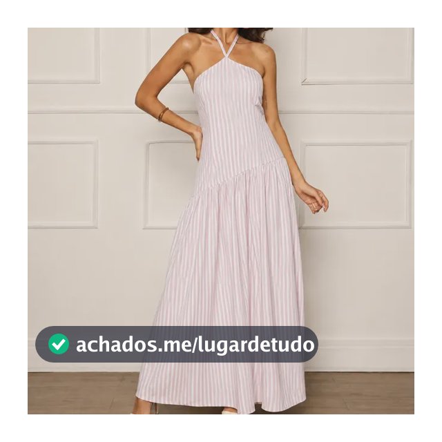 Vestido Listrado Soltinho Feminino  Midi Verão