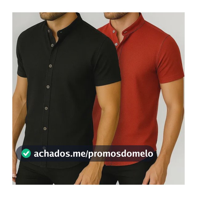 Kit 2 Camisas Masculina Gola Padre Social Esporte Trabalho