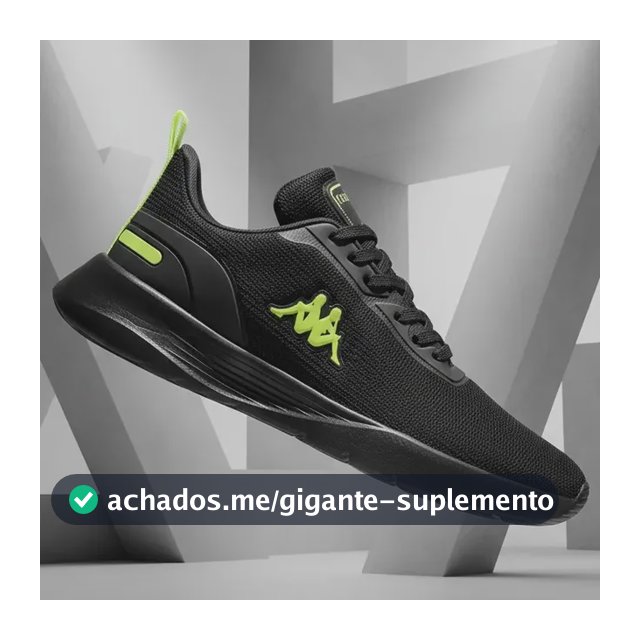 Tenis Kappa Treviso Original Unissex Confortável Academia Preto-amarelo-limão 40 Br