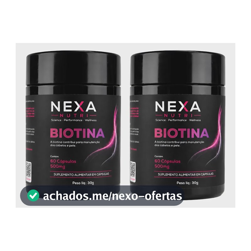Kit 2x Biotina Nexanutri Ácido Hialurônico 120 Cápsulas Sem Sabor