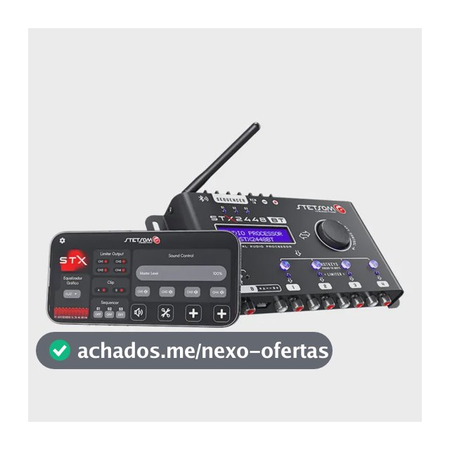 Processador Áudio Digital Stetsom STX2448 BT Automotivo com Bluetooth de 4 Vias