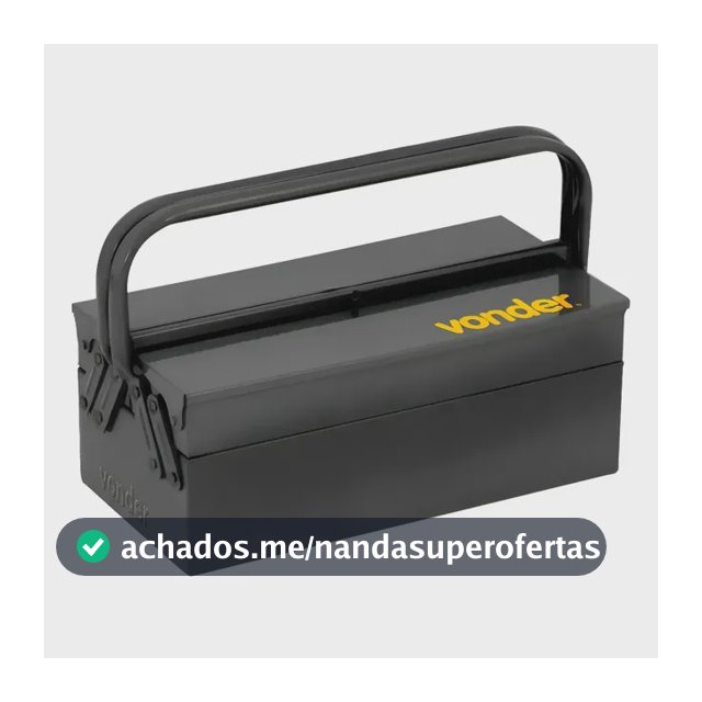 Caixa Para Ferramentas Metalica 03 Gavetas 40x19x16 Vonder Preto