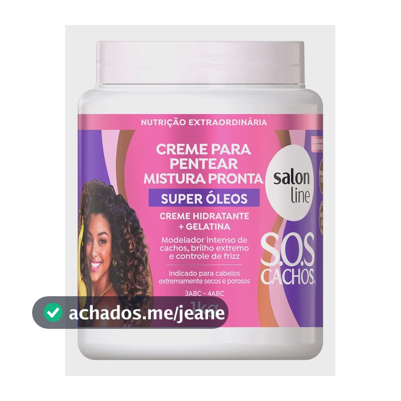 Creme Para Pentear Salon Line Gel Creme SOS Cachos Super Óleos 1kg