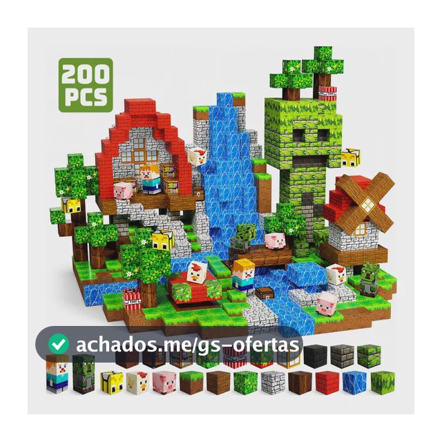 Kit De Blocos De Montar Magnéticos Infantil 100 Ou 200 Peças 200