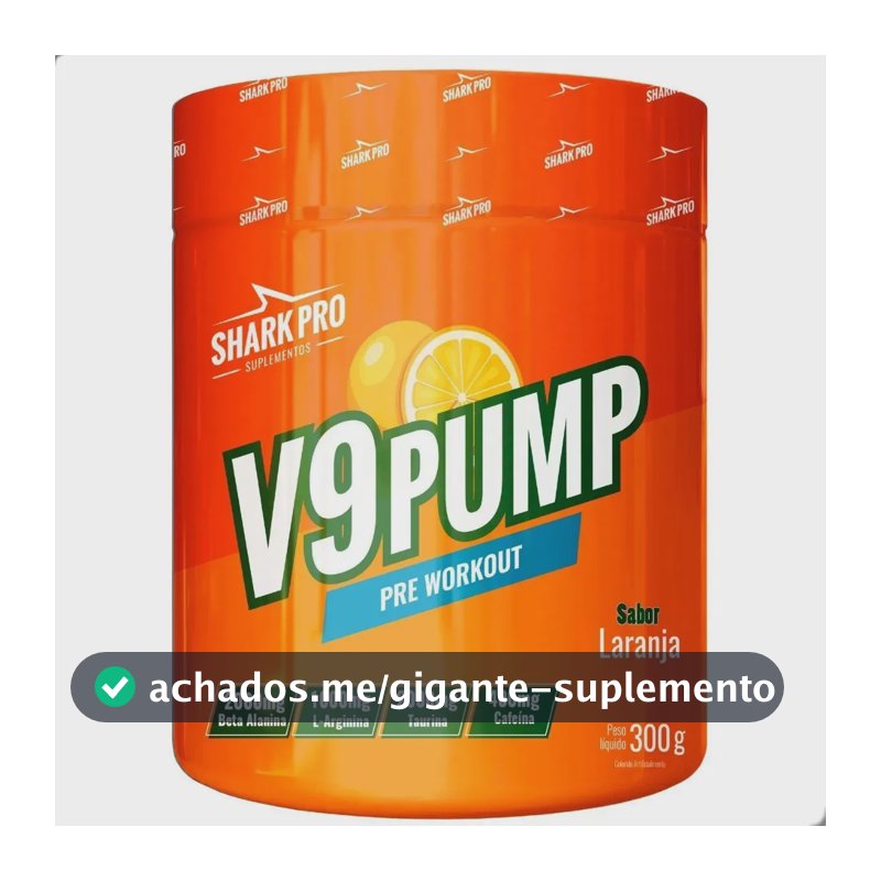 Pré Treino V9 Pump Sabor Cola 300g - Shark Pro Sabor Refrigerante De Laranja