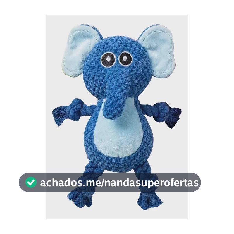 Brinquedo Coelho Pelúcia C/ Corda P/ Cães | Tecido Abacaxi A Azul