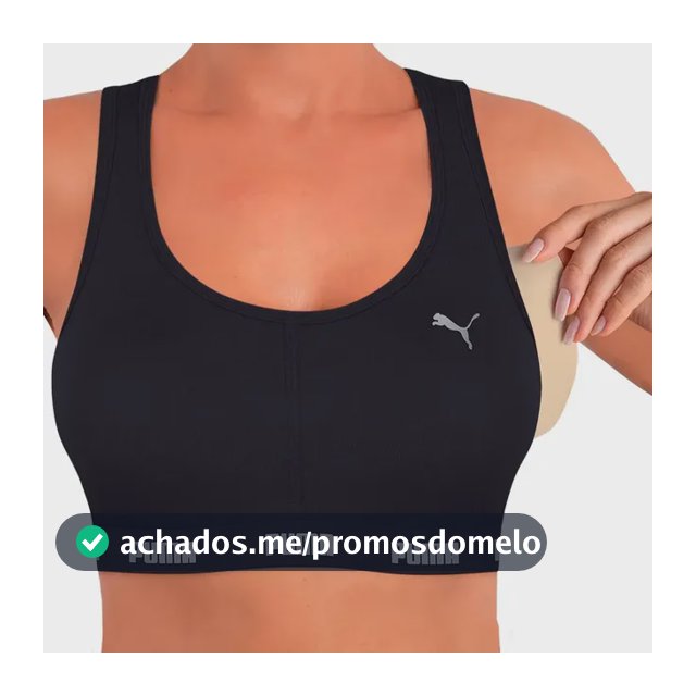 Top Puma C/ Bojo Removível Alta Sustentação Academia Fitness