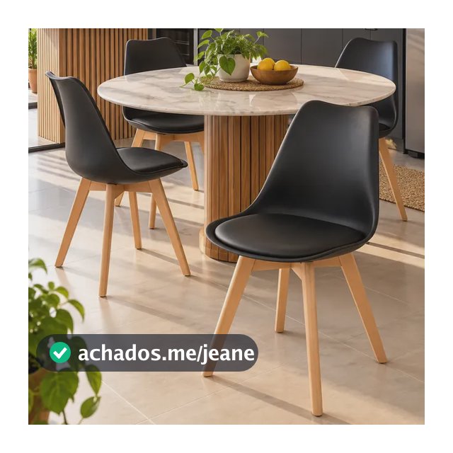 Kit 4 Cadeiras De Jantar Leda Charles Eames Wood