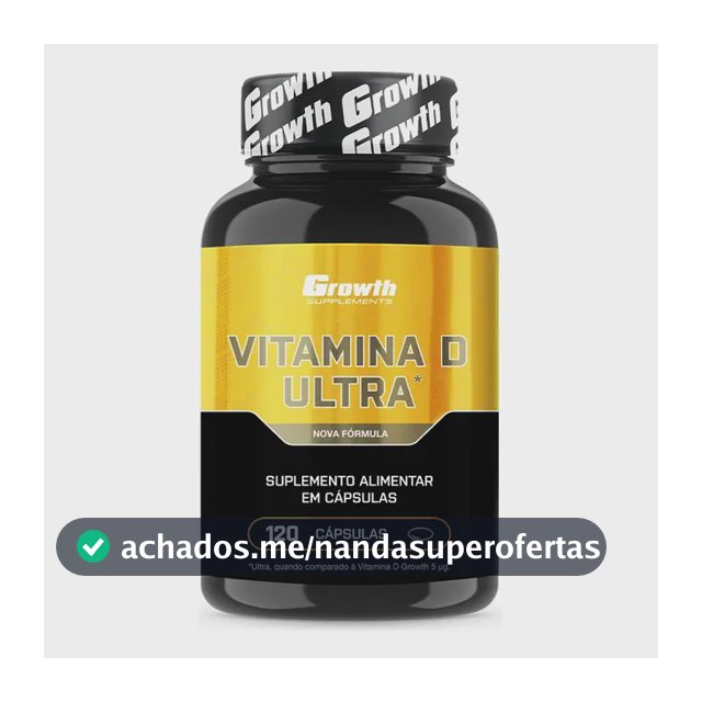 Vitamina D Ultra 2000ui 120 Caps Growth Supplements Sem Sabor