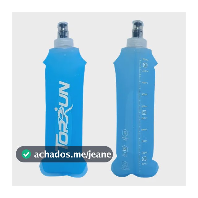 Garrafa Hiratação Silicone Soft Flash Azul 500ml Azul