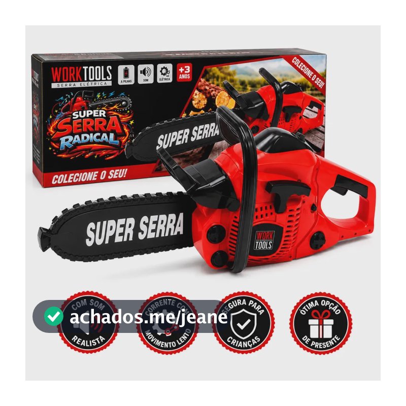Motosserra Elétrica Brinquedo Infantil Com Som E Movimento de Verdade Ferramentas Infantil Moto Serra