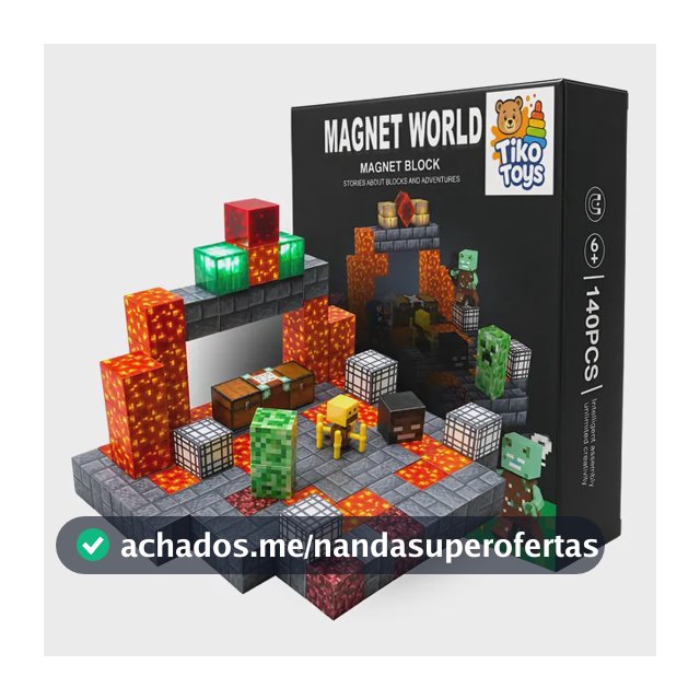 Kit Blocos Magnéticos Montar Construção Minecraft Portal 140 Minecraft
