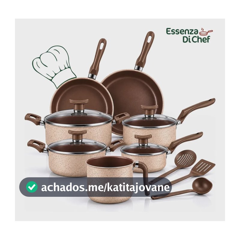 Jogo De Panelas Antiaderente 10 Peças Teflon bianco Cor Cappuccino