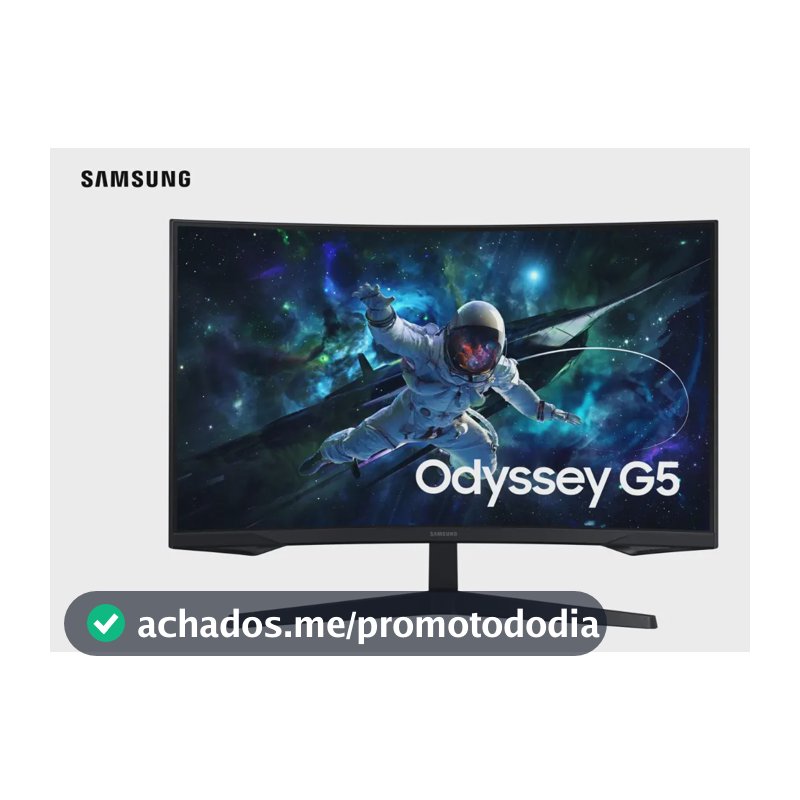 Monitor Gamer Samsung Odyssey G5, 32 ,qhd, 165hz,1ms,hdmi,dp Preto