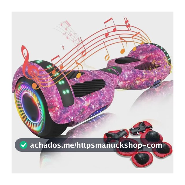 Hoverboard Skate Elétrico Roxo 6,5 Polegadas Bluetooth Cores