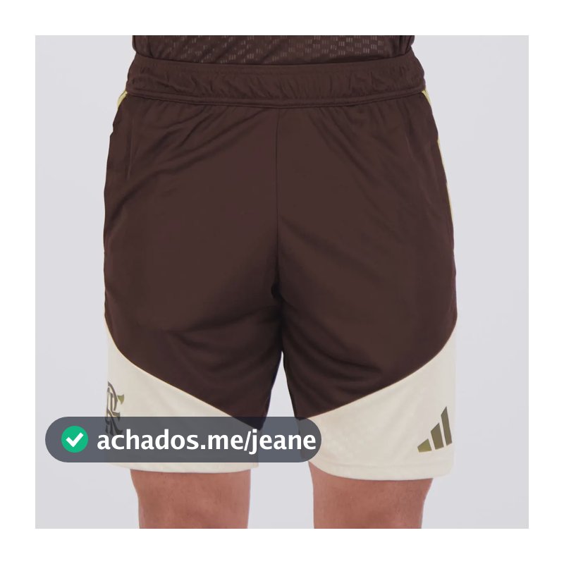 Shorts adidas Flamengo Treino 2026 Marrom E Bege Preto - G
