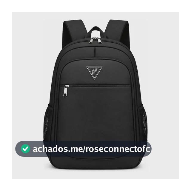 Mochila Masculina Bolsa Impermeável Faculdade Executiva Alça Reforçada Preto Liso
