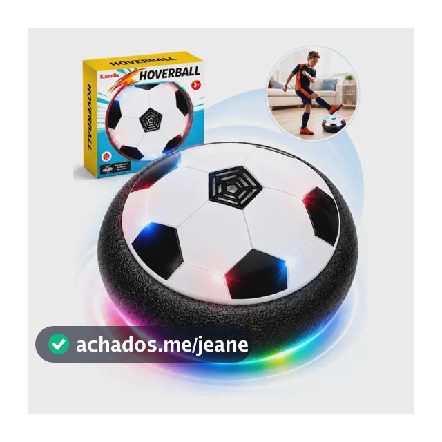 Bola Flutuante Futebol Indoor Flat Ball Hoverball com Luz LED Bola de Futebol Elétrica Infantil que Desliza no Piso com Borda em Espuma para Brincar Dentro de Casa Kizumba