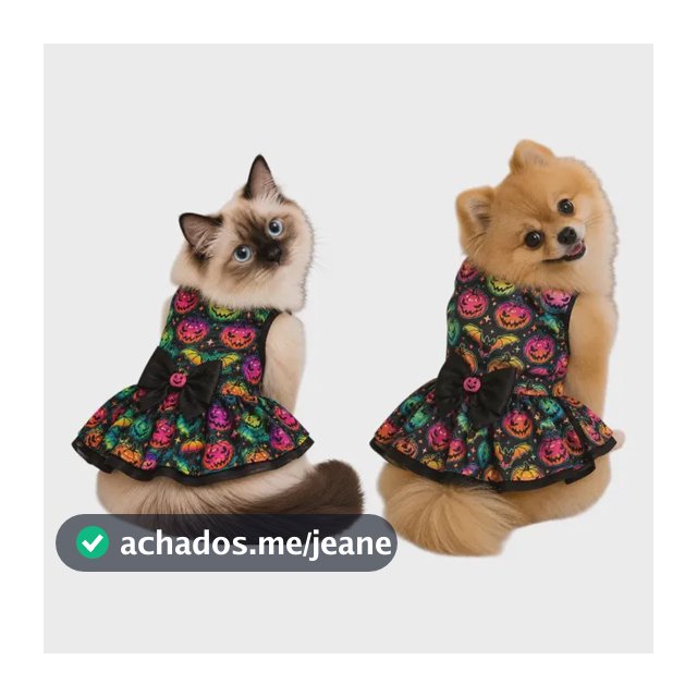 Roupa Vestido Halloween Pet Fantasia Cães Gato P,m,g