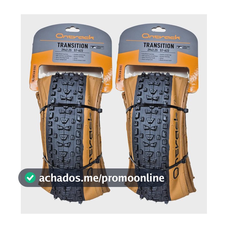 2 Pneu 29x2.25 Kevlar Tubeless Ontrack Transition Mtb 60tpi Preto