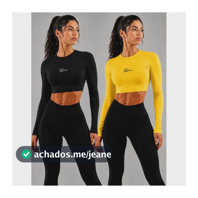 Kit 2 Cropped Top Feminino Manga Longa Segunda Pele Suplex