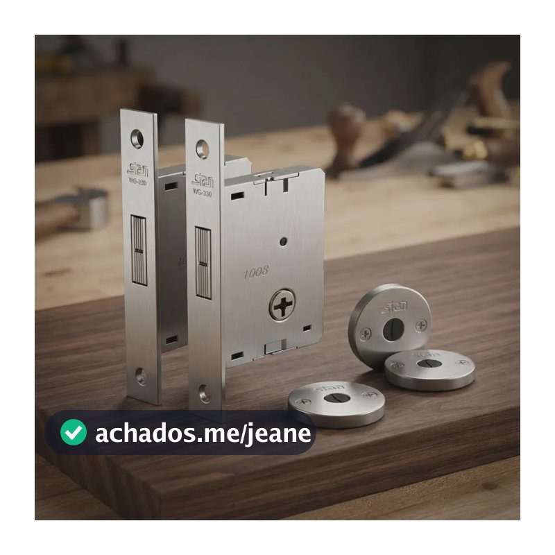 Trava Tetra Stam 1008 Par Dupla Fechadura Inox Porta Correr