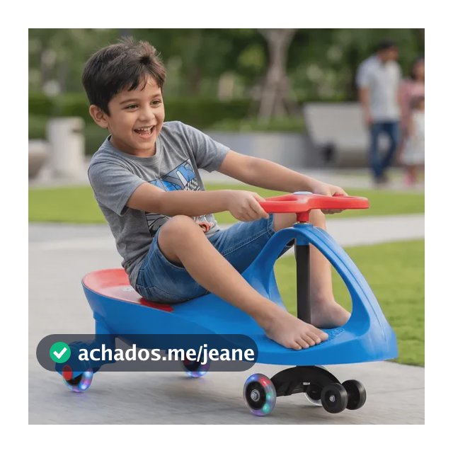 Carrinho Rolimã Car Drift Infantil Volante Gira 360° Triciclo Com Roda Led Colorido Cor Azul JustFun Brinquedos