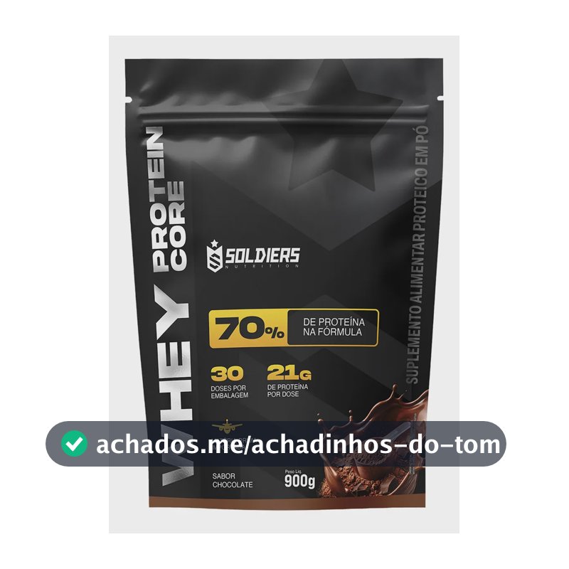 Whey Core 70% Proteína Concentrada Chocolate 900g - 30 Doses