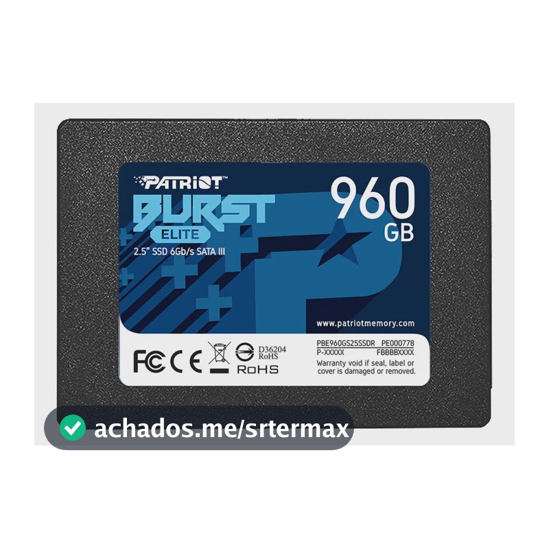 Unidade SSD para notebook Patriot Sata3 2.5 Burst Elite Sata de 960 GB
