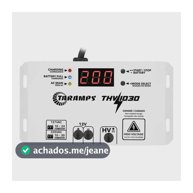Fonte Taramps Thv 1030 Carregador De Bateria High Voltage