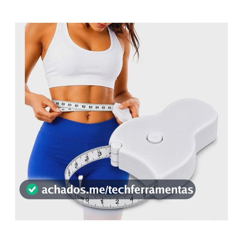 Fita Métrica Trena Corporal Retrátil 150cm Costura Fitness
