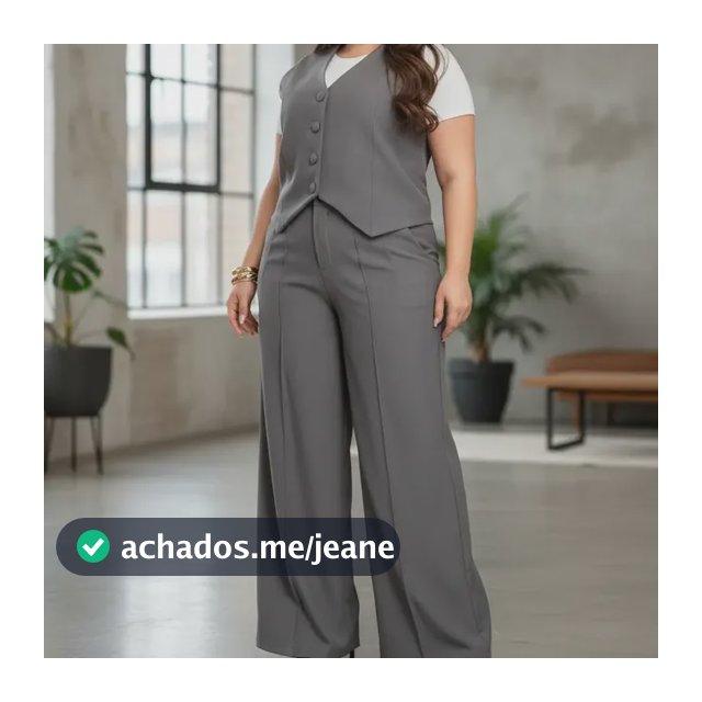 Conjunto Feminino Plus Size Colete E Calça Pantalona