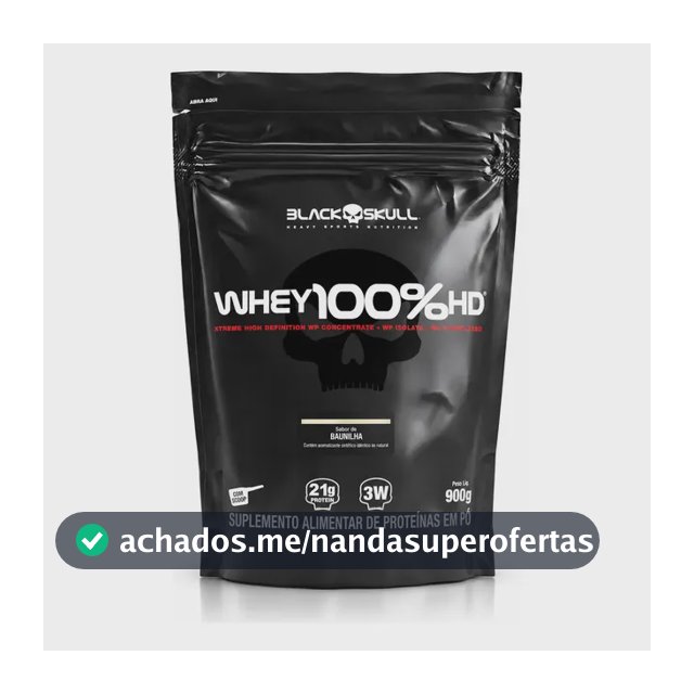 Proteína Black Skull Whey 100% HD em pó sabor Baunilha x 900g