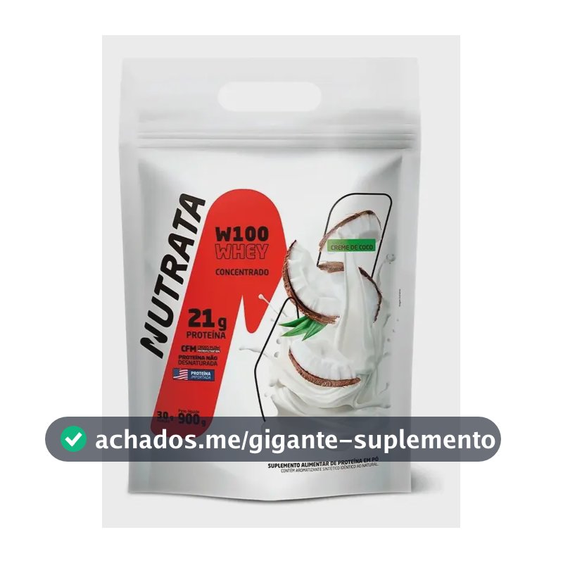 W100 Whey Concentrado Pouch 900g Creme de Coco Nutrata