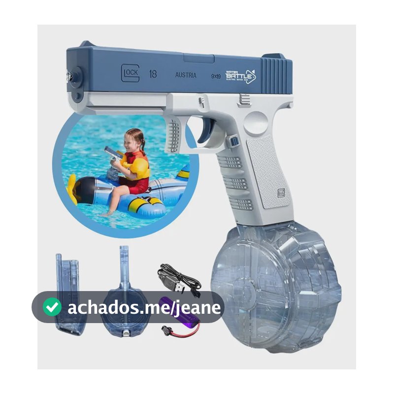 Pistola De Água Lançador Metralhadora Elétrica Esguicho Automático Brinquedo Aquático Bateria Kizumba