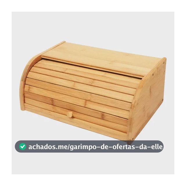 Porta Pão Bambu Com Tampa Retrátil Cor Bege Liso Casa Laura Enxovais