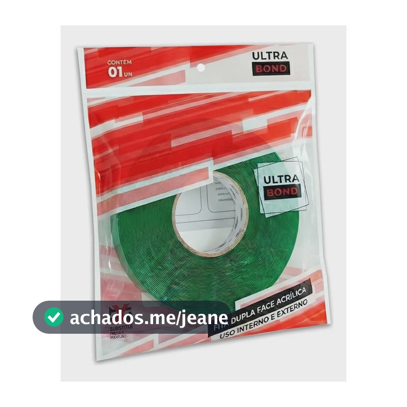 Fita Dupla Face Transparente Ultrabond Fixa Forte 12mmx20m Profissional