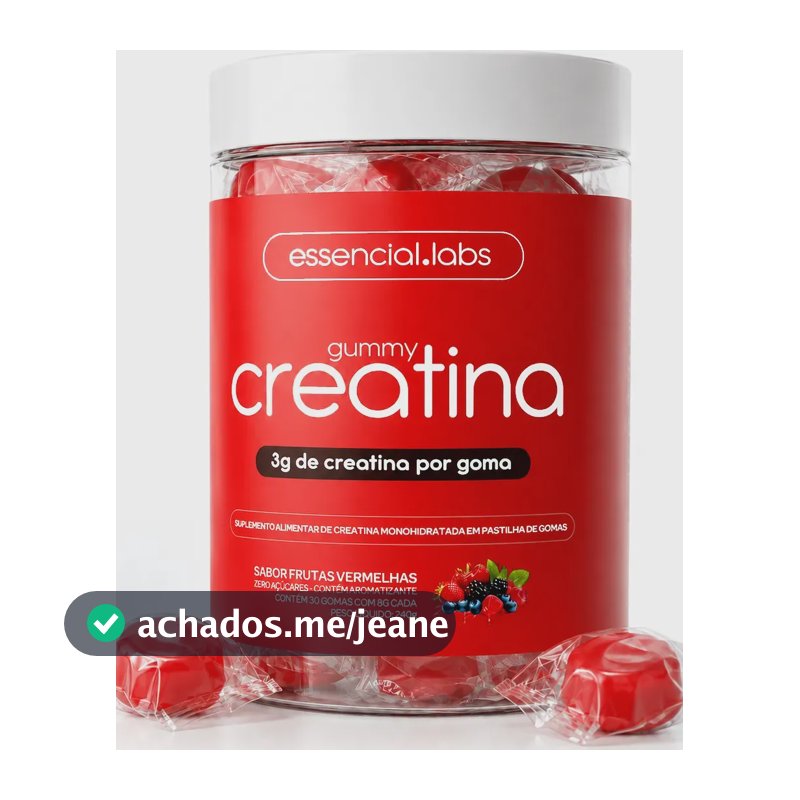 GUMMY de CREATINA PURA com 3g de Creatina por Gummy - 30 Doses - Sabor Frutas Vermelhas