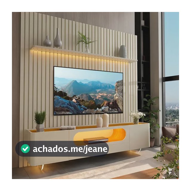 Rack Com Painel Ripado Para Tv Até 90 Polegadas 1 Gaveta 2