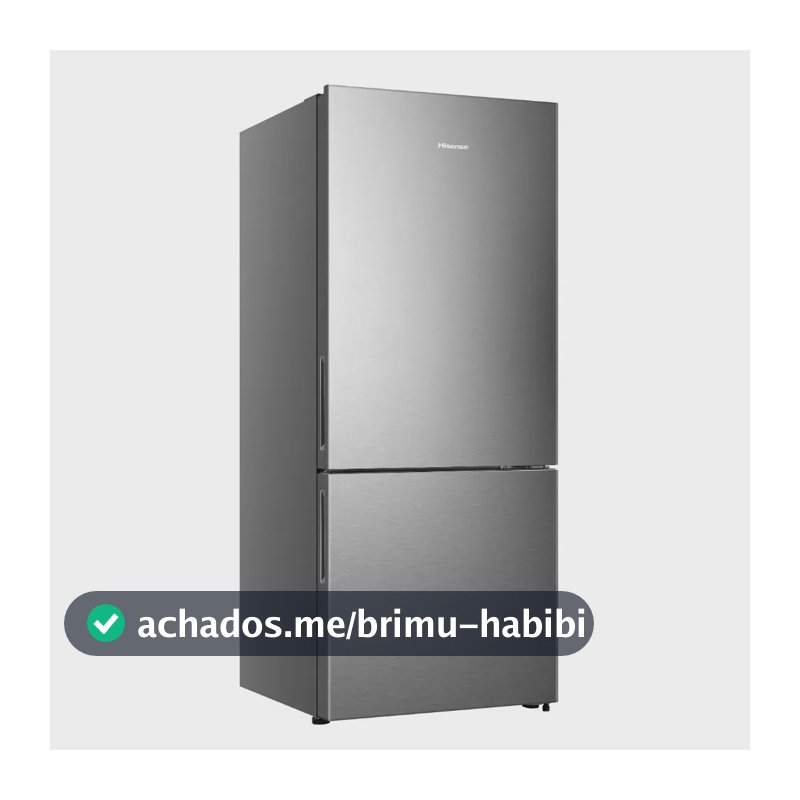 GELADEIRA HISENSE FROST FREE INVERSE 417L BOTTOM FREEZER RB422 INOX