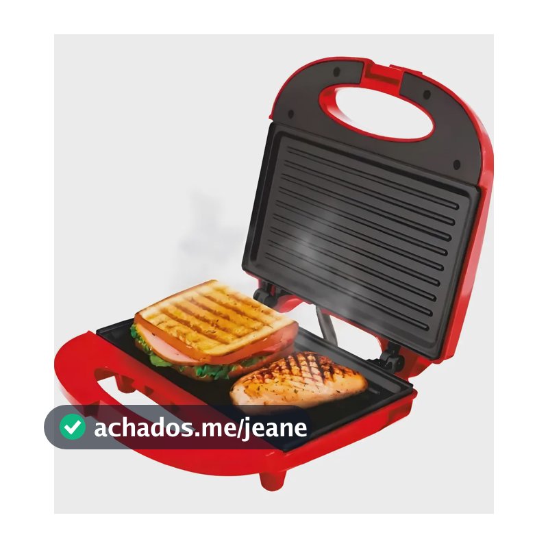 Sanduicheira E Grill 2 Em 1 Cor Vermelho Kian