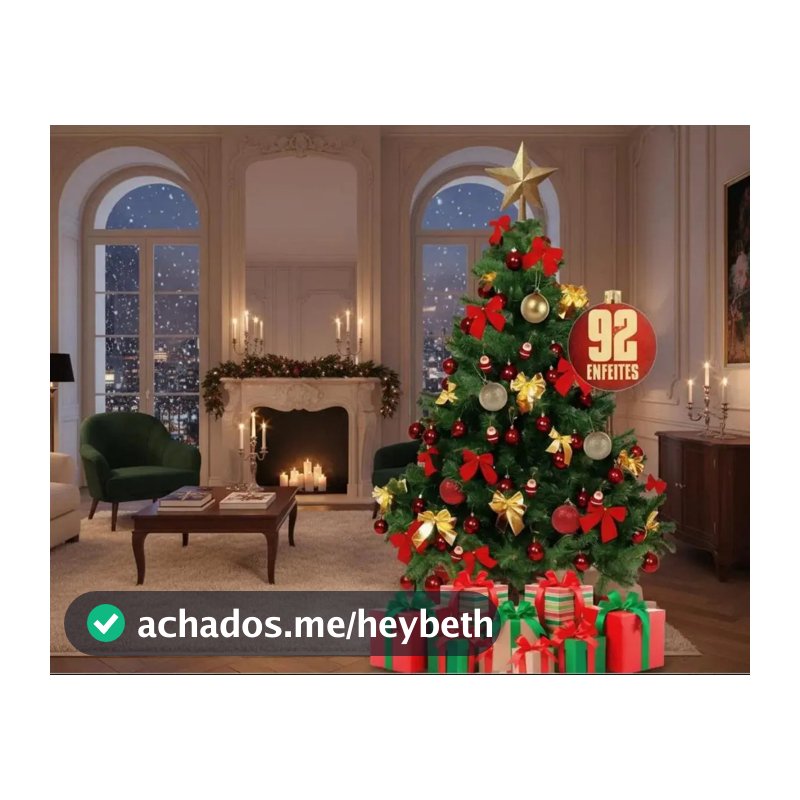 Arvore Natal 180cm Decorada Enfeitada Completa 400 Galhos Pisca