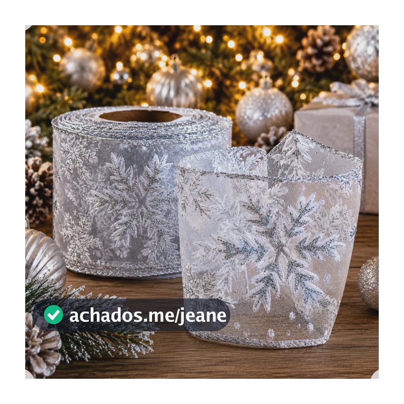 Fita Aramada Prateada Flocos De Neve Decorativa Prateado Fita Floco De Neve