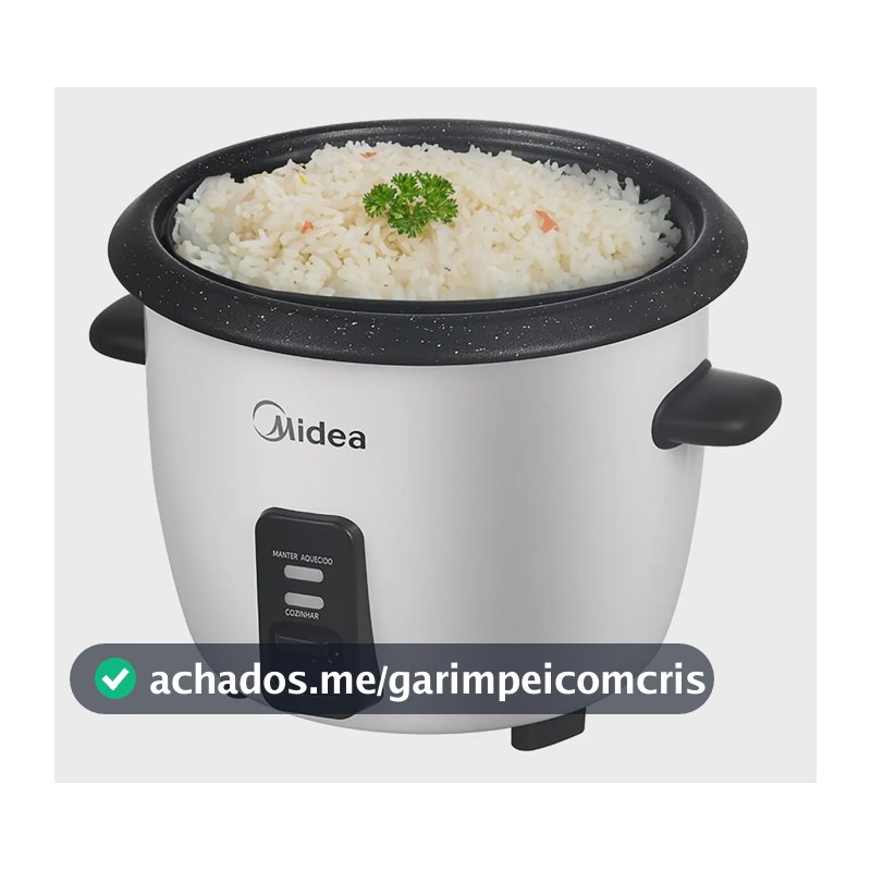 Panela De Arroz Elétrica Midea 7 Xícaras Cozimento Á Vapor Com Tampa De Vidro